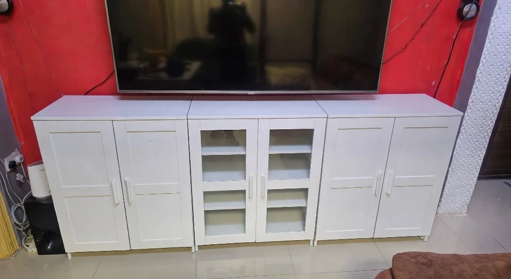 Cabinet with doors, white, 78x95 cm - 2