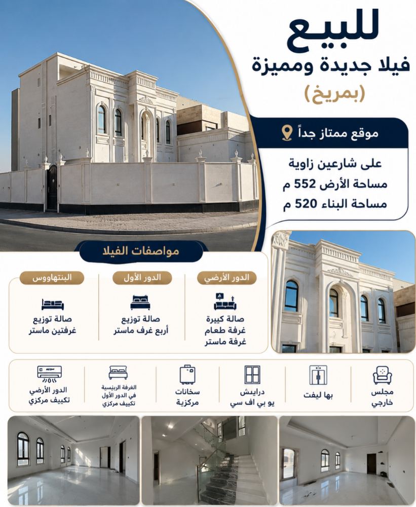للبيع فيلا جديدة ومميزة فى مريخ - 1