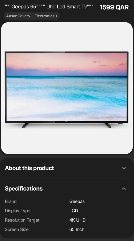 Geepas 65 Inch tv not working - 3