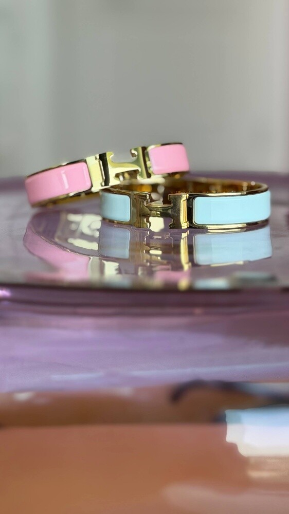 HMS Clic H Bracelet Bleu Ciel &Rose - 3