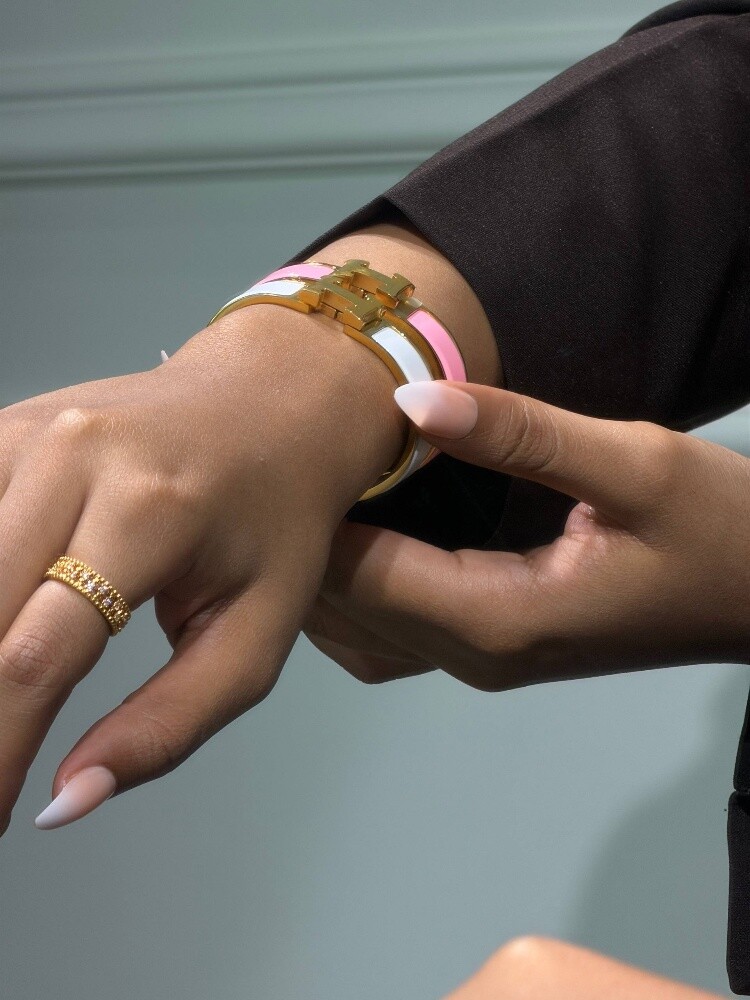 HMS Clic H Bracelet Bleu Ciel &Rose - 4