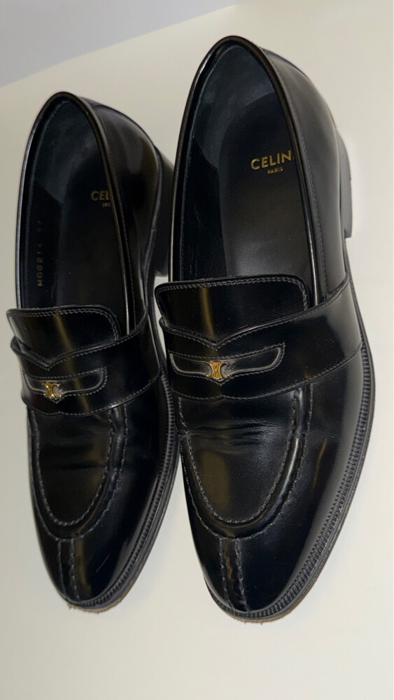 CELINE Triomphe Black Leather Loafe - 4