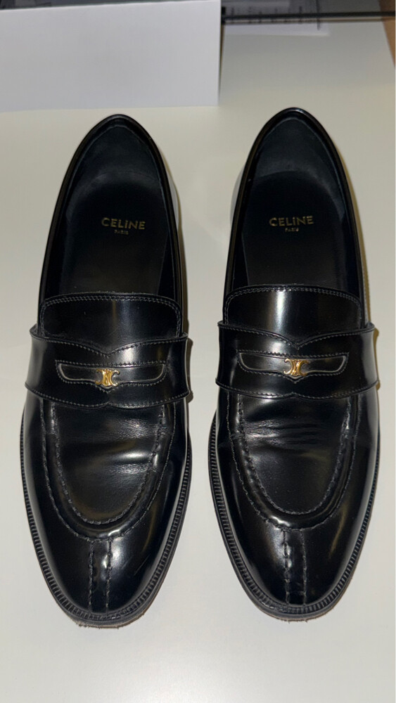 CELINE Triomphe Black Leather Loafe - 1