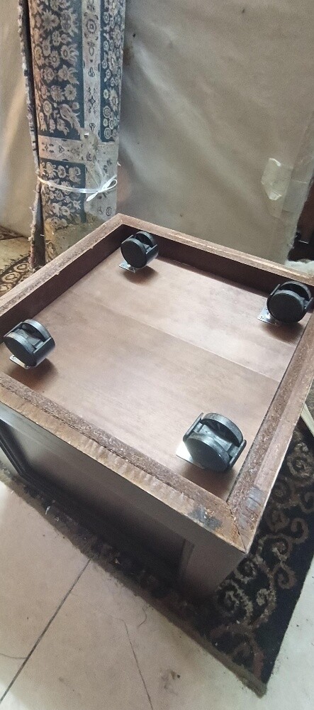 Wood Storage Ottoman Cube Imported - 9