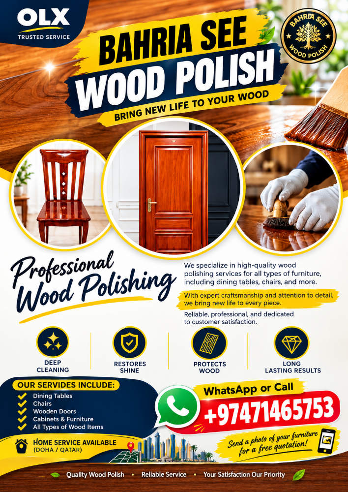 Professional Wood Polishing in Doha - 1