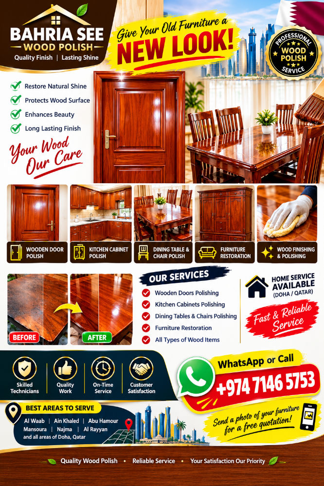 Professional Wood Polishing in Doha - 2
