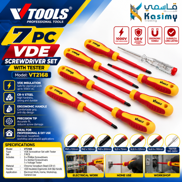 7PieceVDEScrewdriverSetwithTester - 1