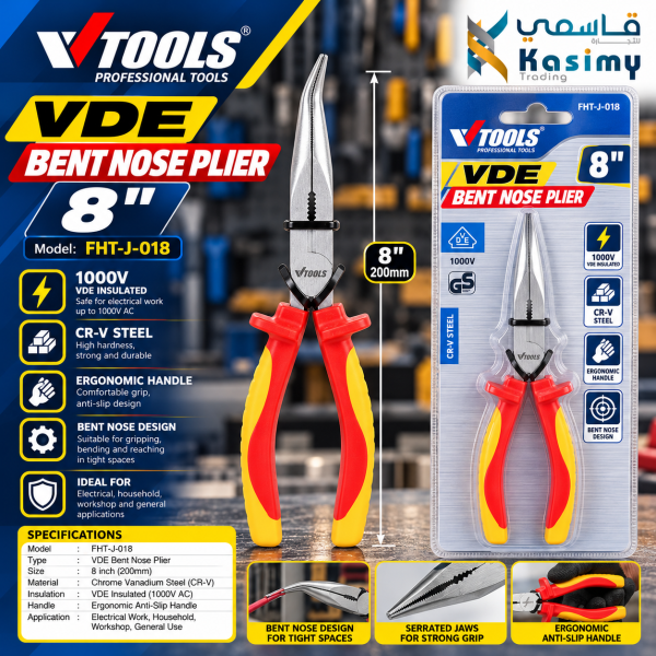 VT 8 VDE Bent Nose Pliers - 1