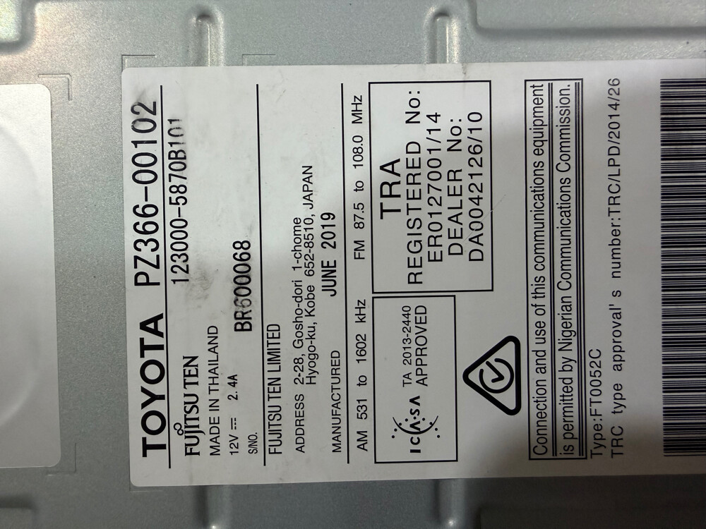 original stereo Camry 2015 - 1