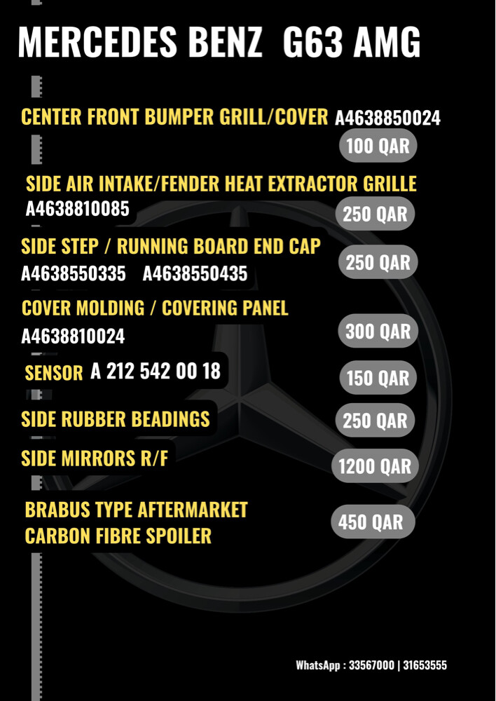 G63 2016 Original Parts For Sale  - 2