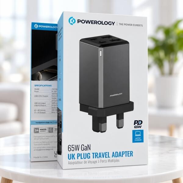 Powerology 65W UK GaN Adapter - 3