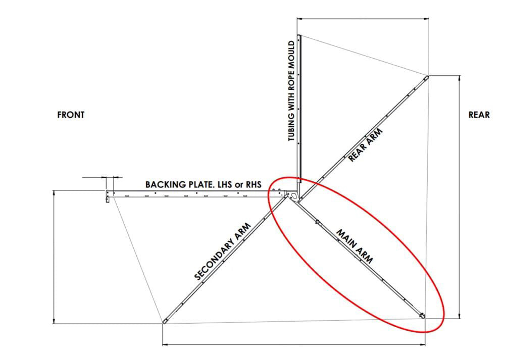 Alu-cab 270 Awning Main Arm - 2