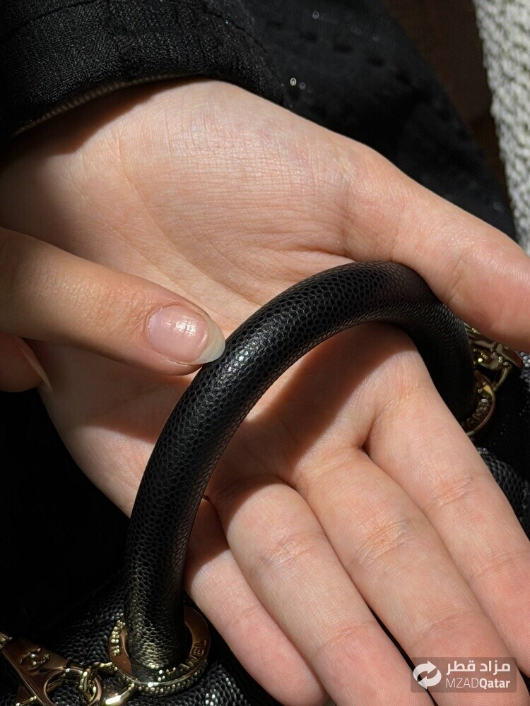 COCO Small Black Lizard Handle Bag - 3
