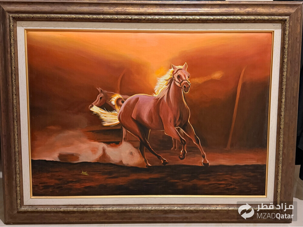 Large Framed Horse Painting – Sunse - 1
