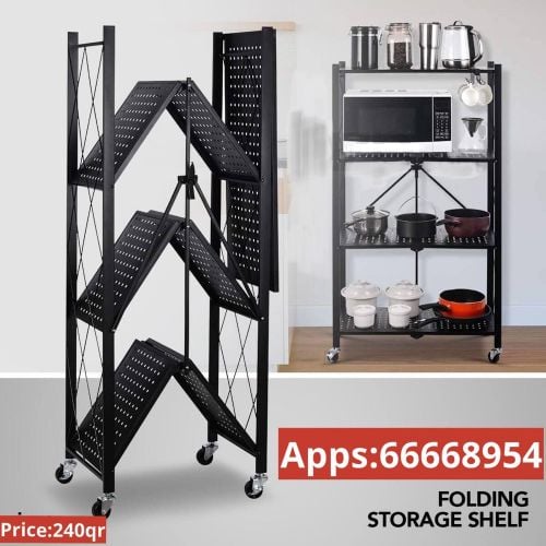 Folding storage stand with wheel