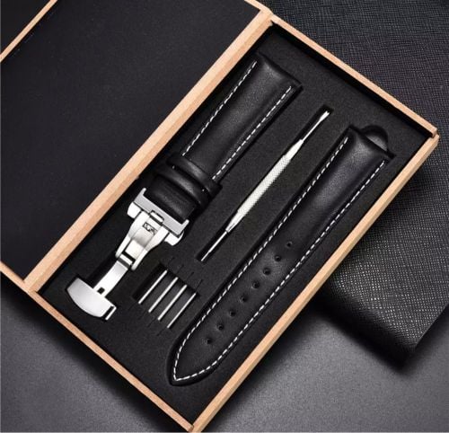 Genuine leather strap w/fancy box