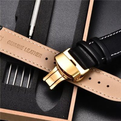 Genuine leather strap w/fancy box