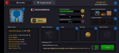 8 ball pool account’s