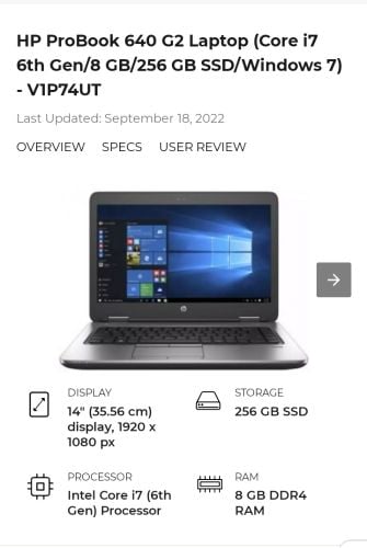 Hp Pro book i7