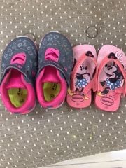 baby shoes and havaina slipper
