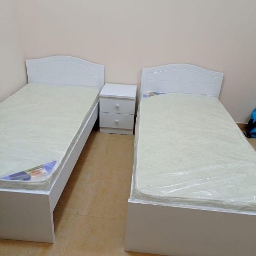 New Wooden & Metal Bed, Cabinet