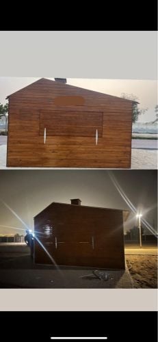 wooden kiosks