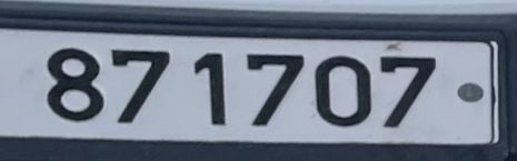 car plate 871707 