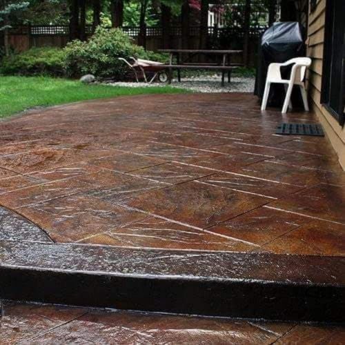 Stamped and colored concrete