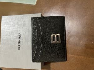 Balenciaga leather card holder