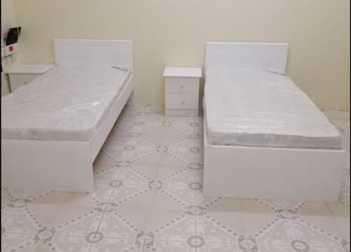 Wooden Bed, Wardrobe, Steel bed