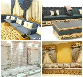 صنع الأريكة وإصلاحها وصنع الستائر
