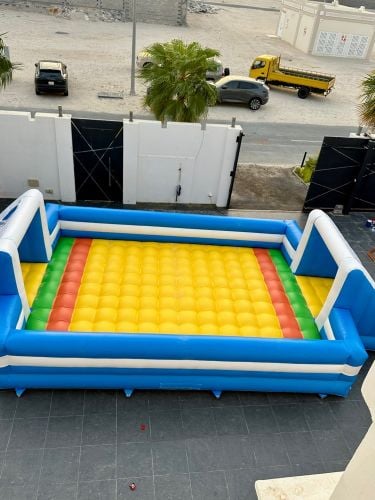 inflatable soapy football pitch 