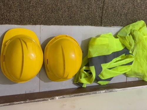 safety helmet and jacket