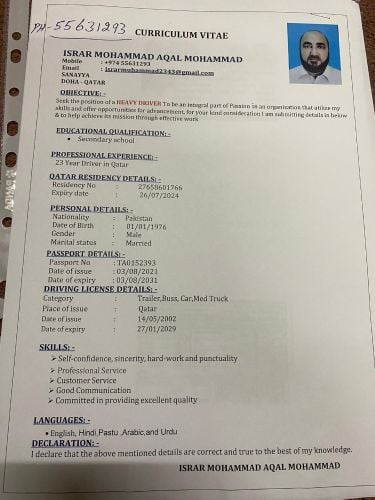 Required job for Driving