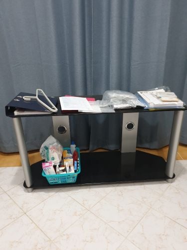 TV table, desk and book shelf