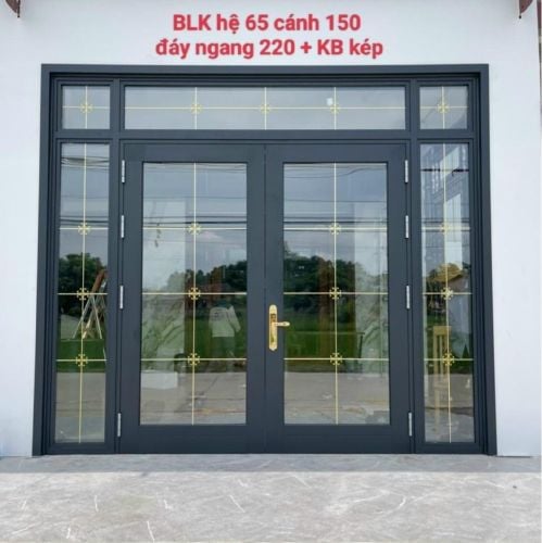 Black Upvc door partation shop