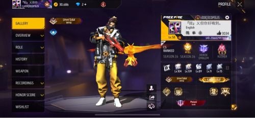 Free fire account for sale