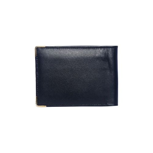 Golden edge black leather wallet 