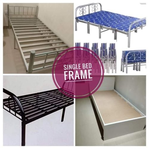 wooden / steel single bed