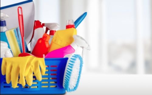 Female cleaning job