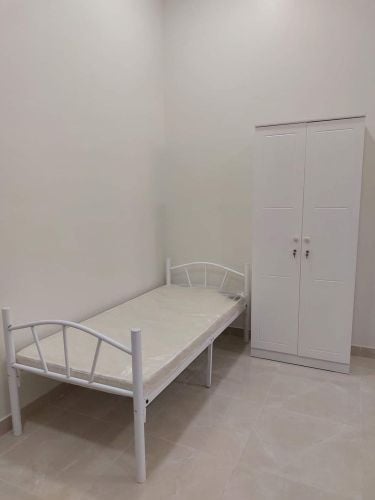 New steel & wooden Bed , cabinet 