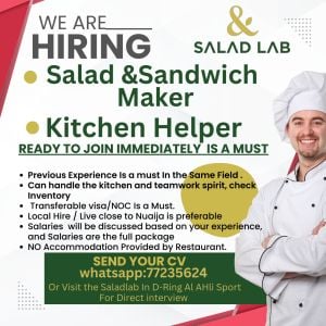 Salad Maker is needed