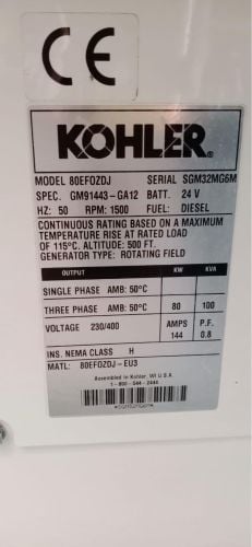  KOHLER marine generators 2 set. 