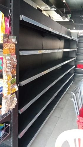 Racks supermarket from two sides