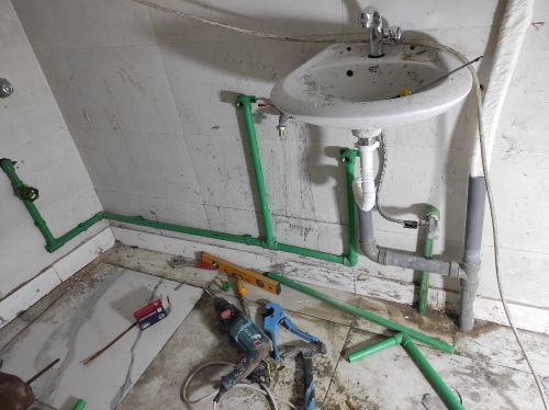 plumbing work in service man