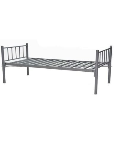 Single Bed Heavy Duty Steel Gray