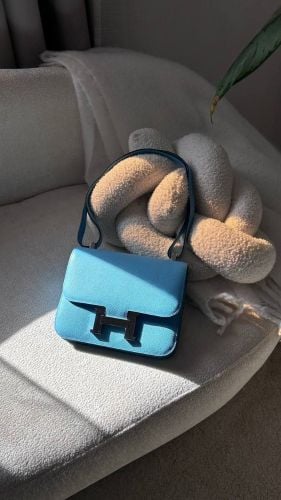 Hermes Constance 18 Epsom Blue
