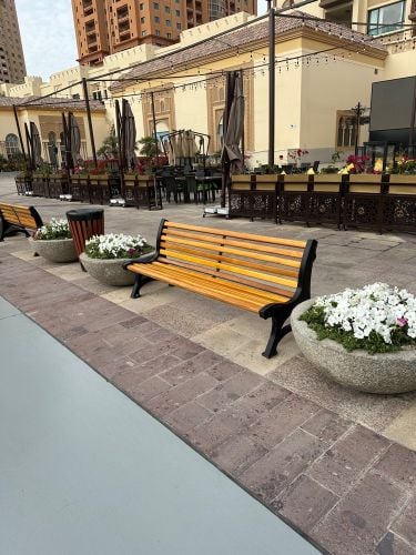Wood Bench - Dustbin - Furniture
