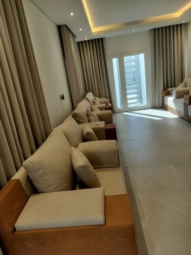Curtains and Sofa work