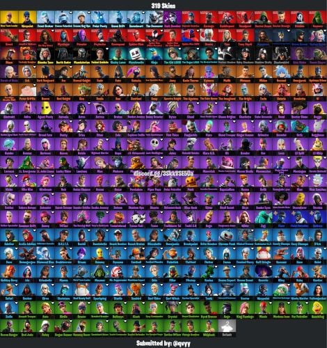 319 skinned fortnite account.